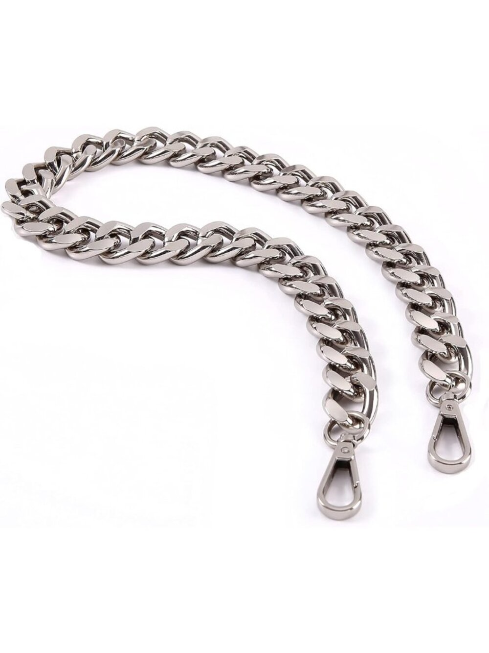 Trendy 25 Inch Chunky Metal Chain Purse Strap Replacement for Handbags - Silver